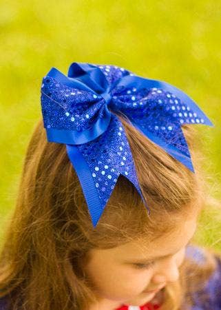 Green Sequin Cheer Bow