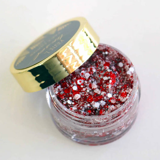 Red and White Face Glitter