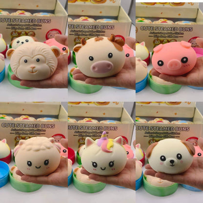 Cute Animal Bun Steamer Squishy Toy