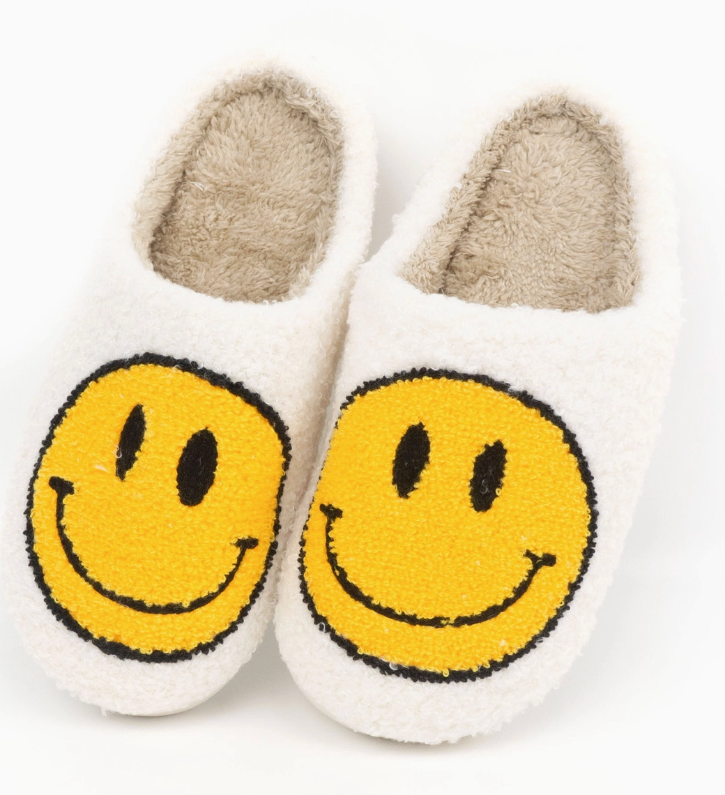 Yellow Smiley Slippers