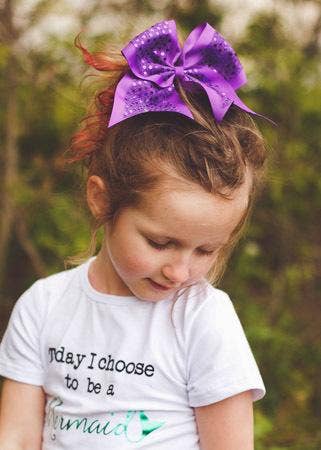 Green Sequin Cheer Bow