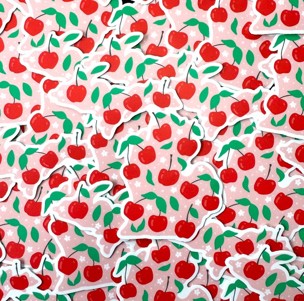 Michigan Cherry Sticker — Waterproof & Outdoor Ready