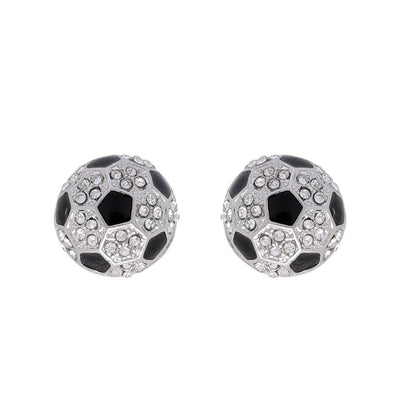 Rhinestone Soccer Earrings