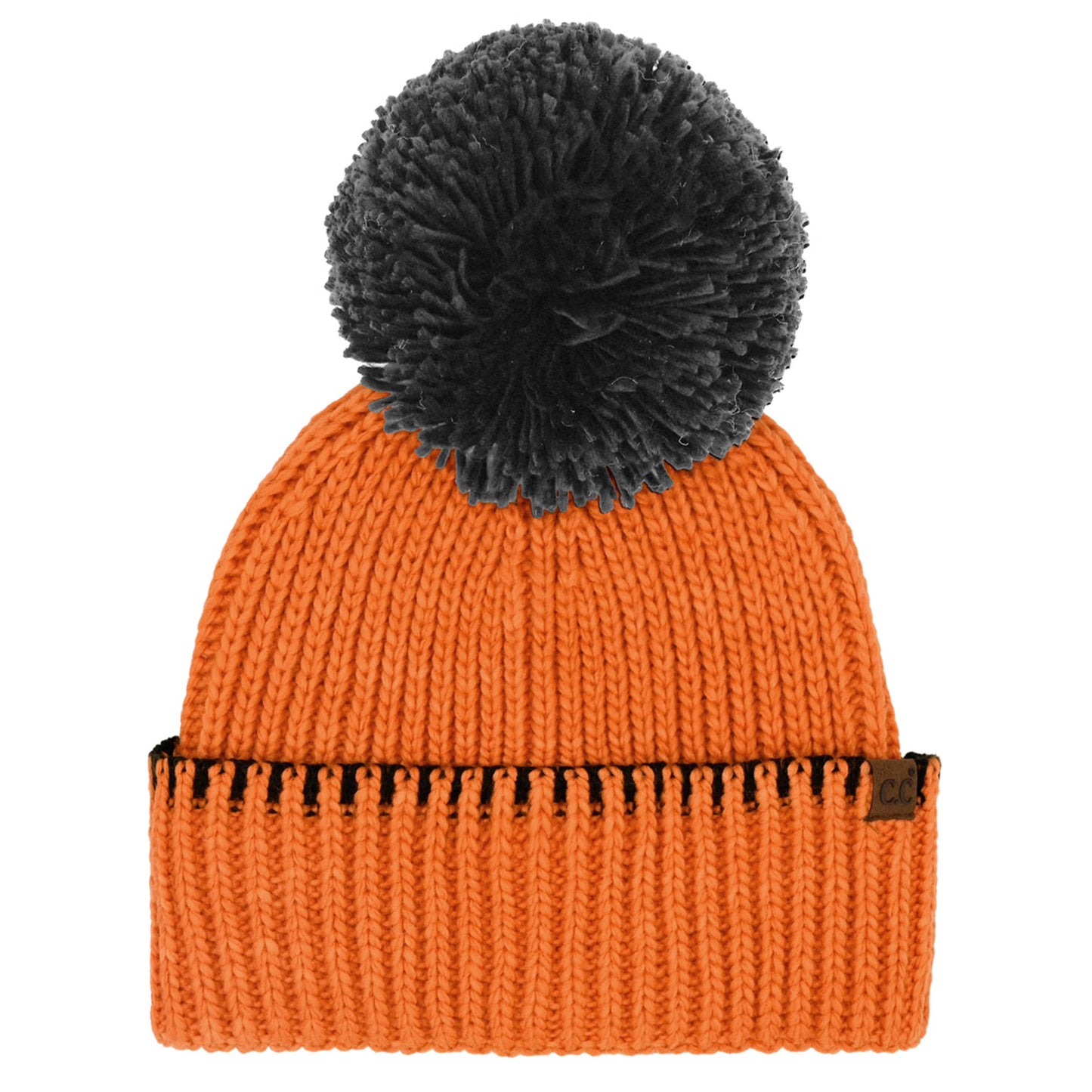 C.C Yarn Pom Game Day Team Stitch Point Beanie Hat