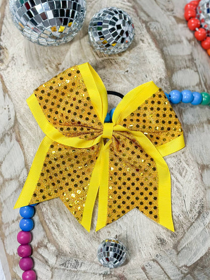 Green Sequin Cheer Bow