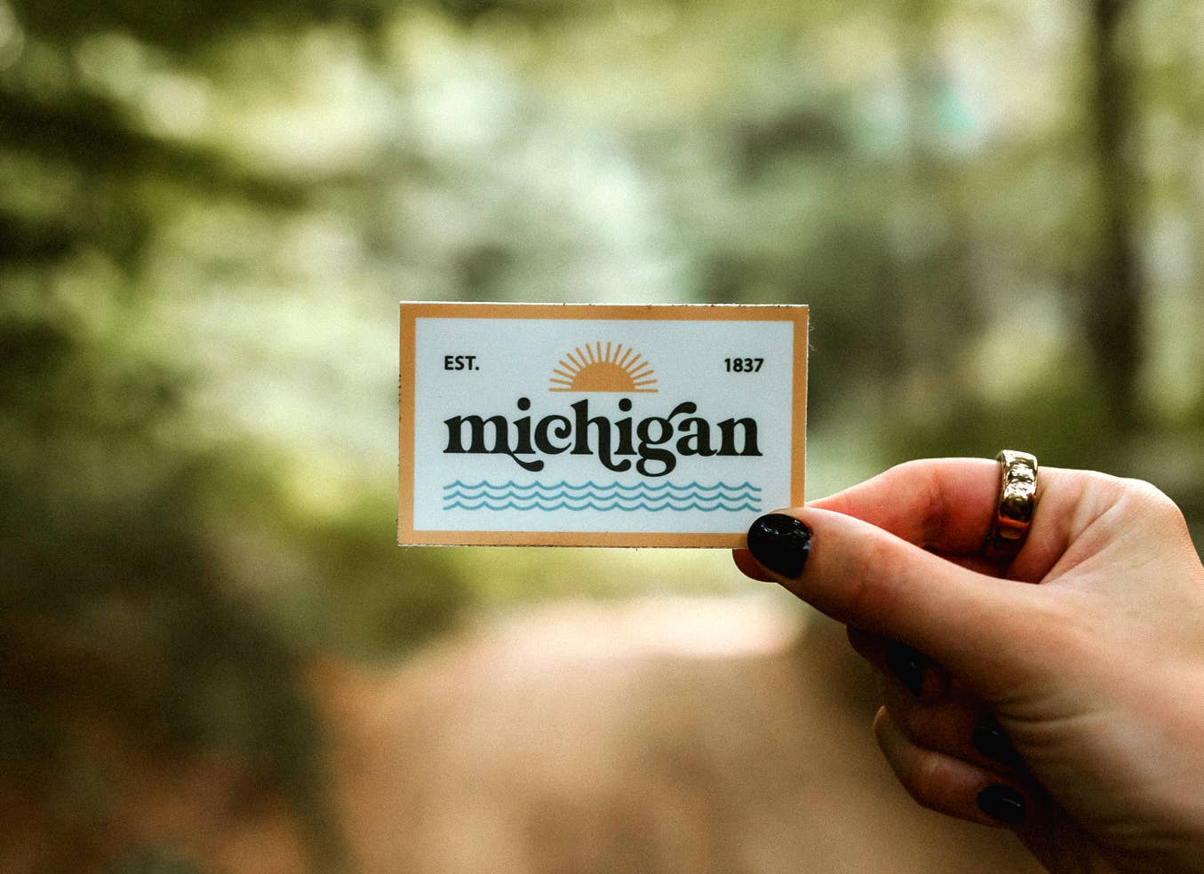 Retro Michigan Patch Durable Sticker (Day) — Original Design