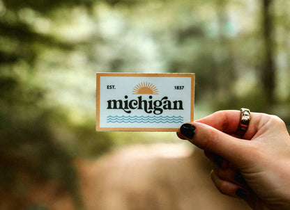 Retro Michigan Patch Durable Sticker (Day) — Original Design