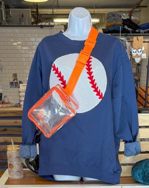 Baseball Sequin Patch Crew