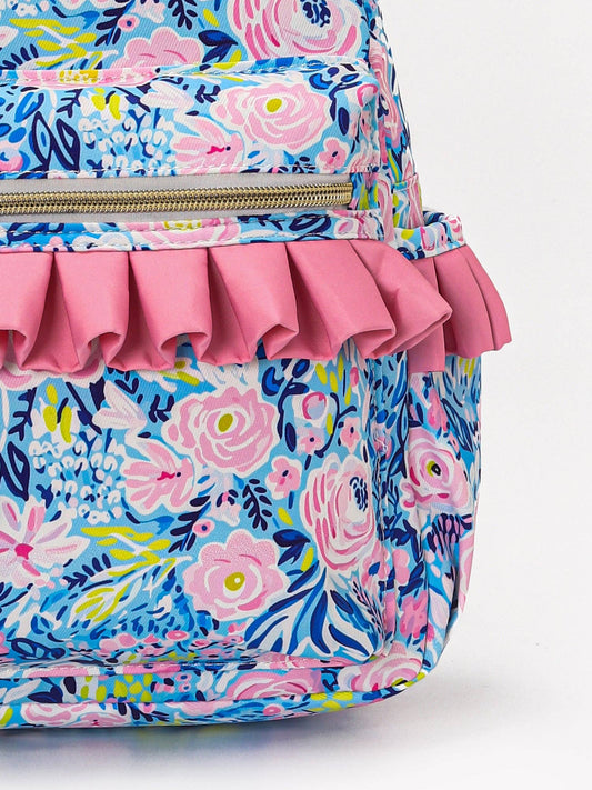 Blue Ruffle Backpack