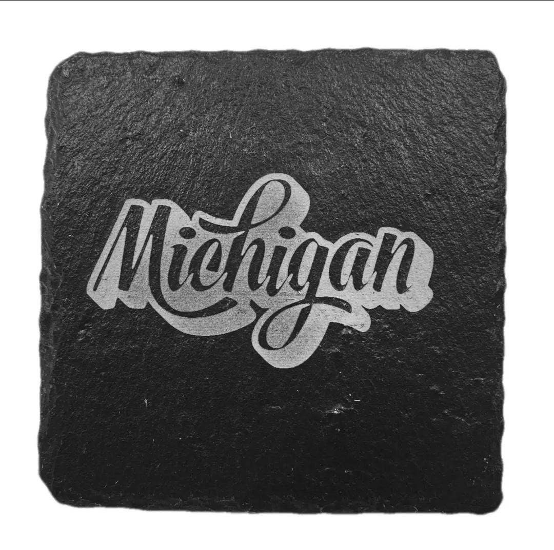 Slate Coasters Michigan Themed