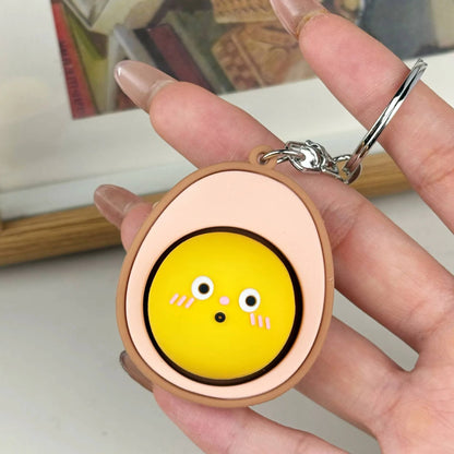 Cute Cartoon Egg Fidget Button Keychain