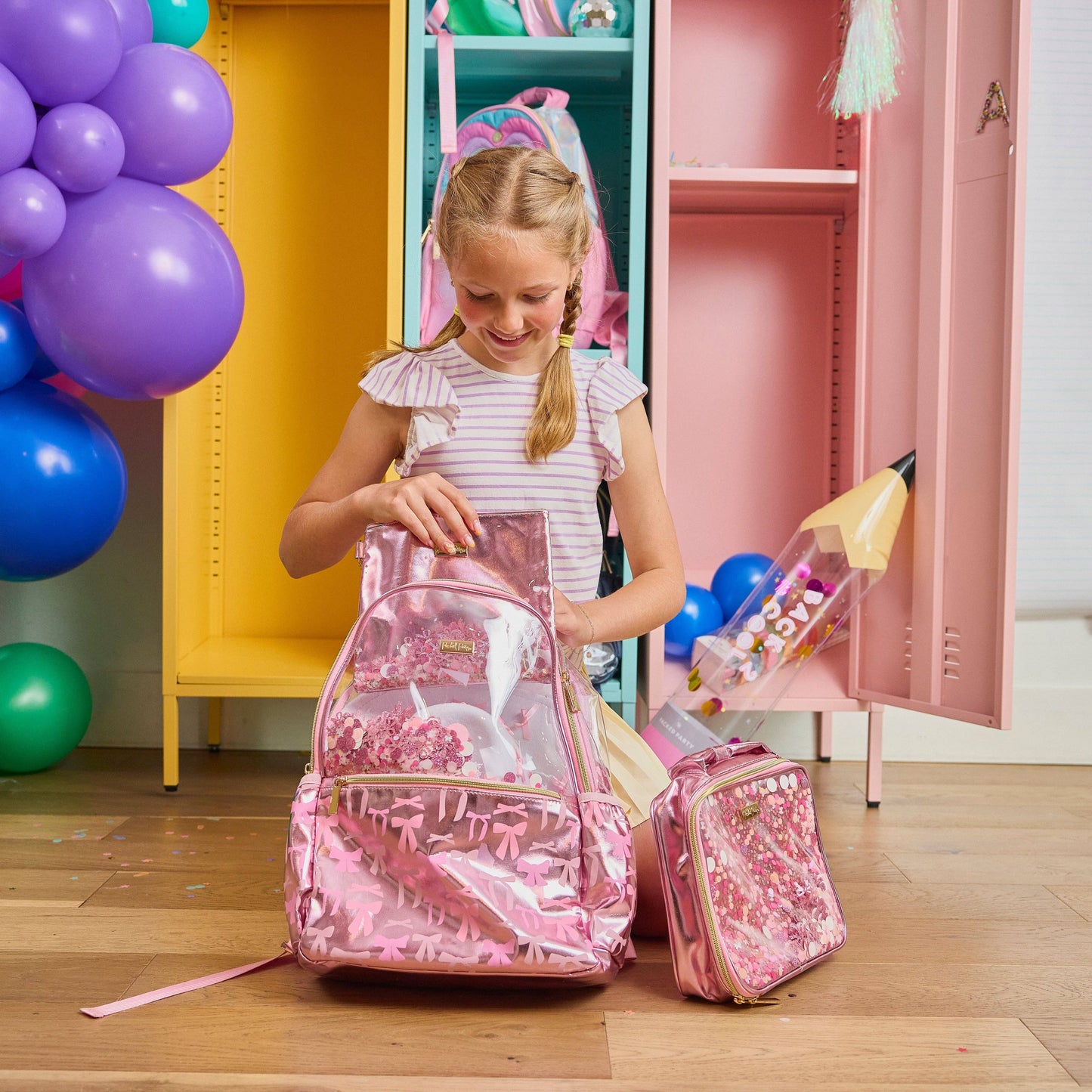 Pink Bows & Confetti Backpack