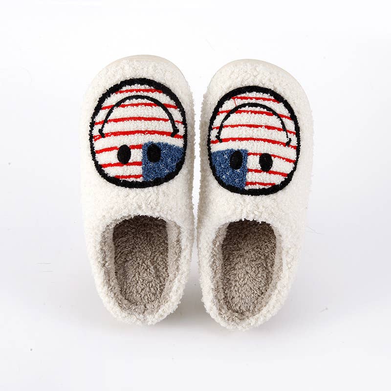 4th of July Smiley Slippers
