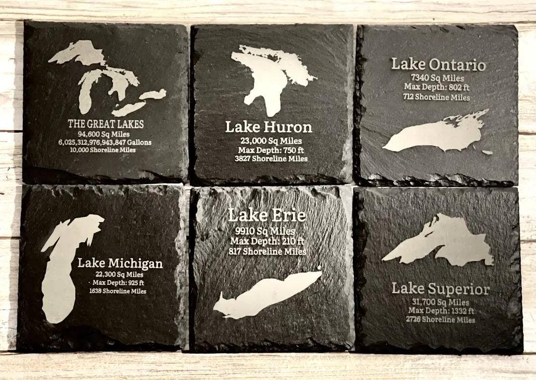Slate Coasters Michigan Themed