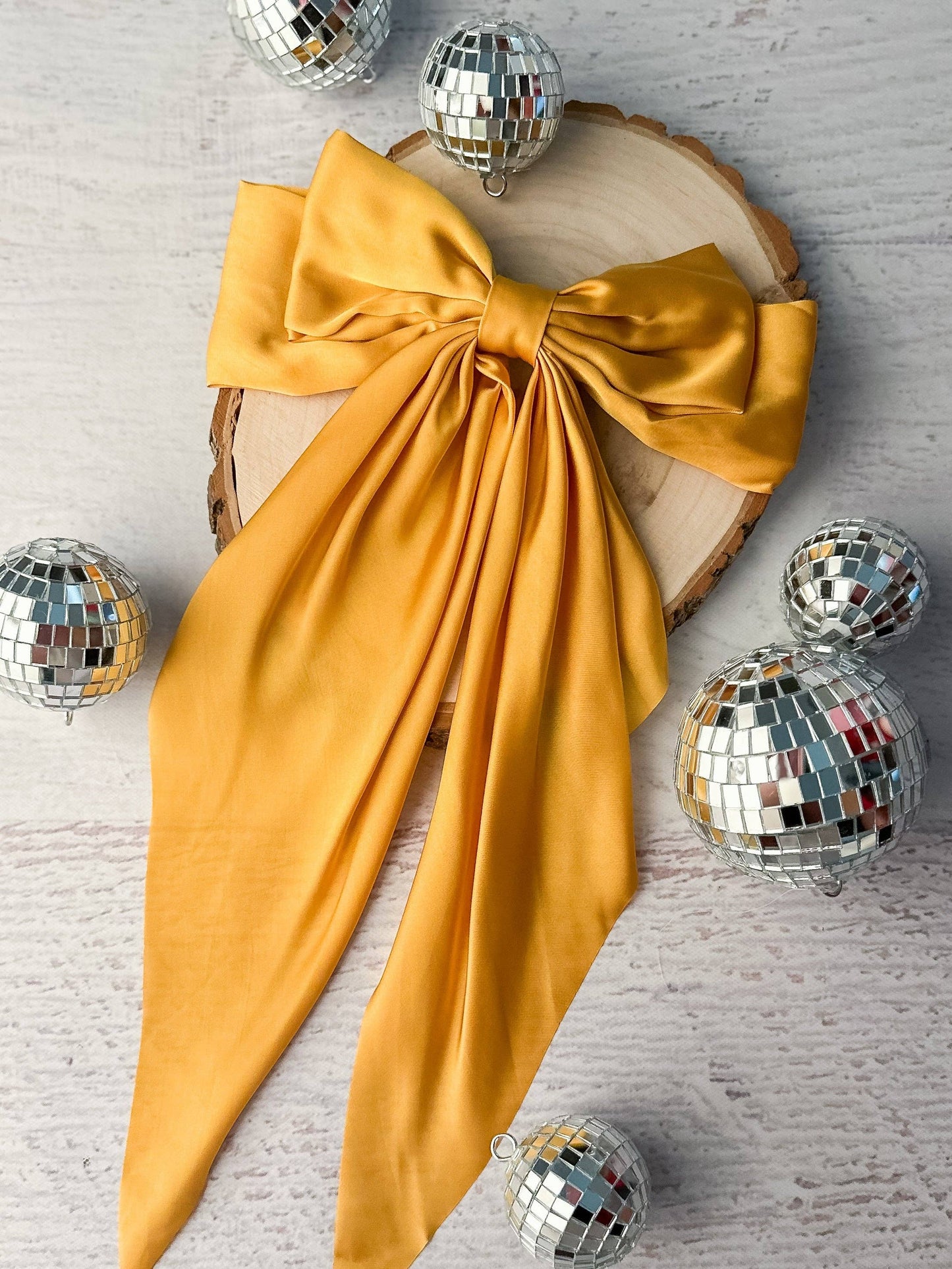 Mustard Satin Bow