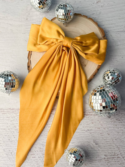 Mustard Satin Bow
