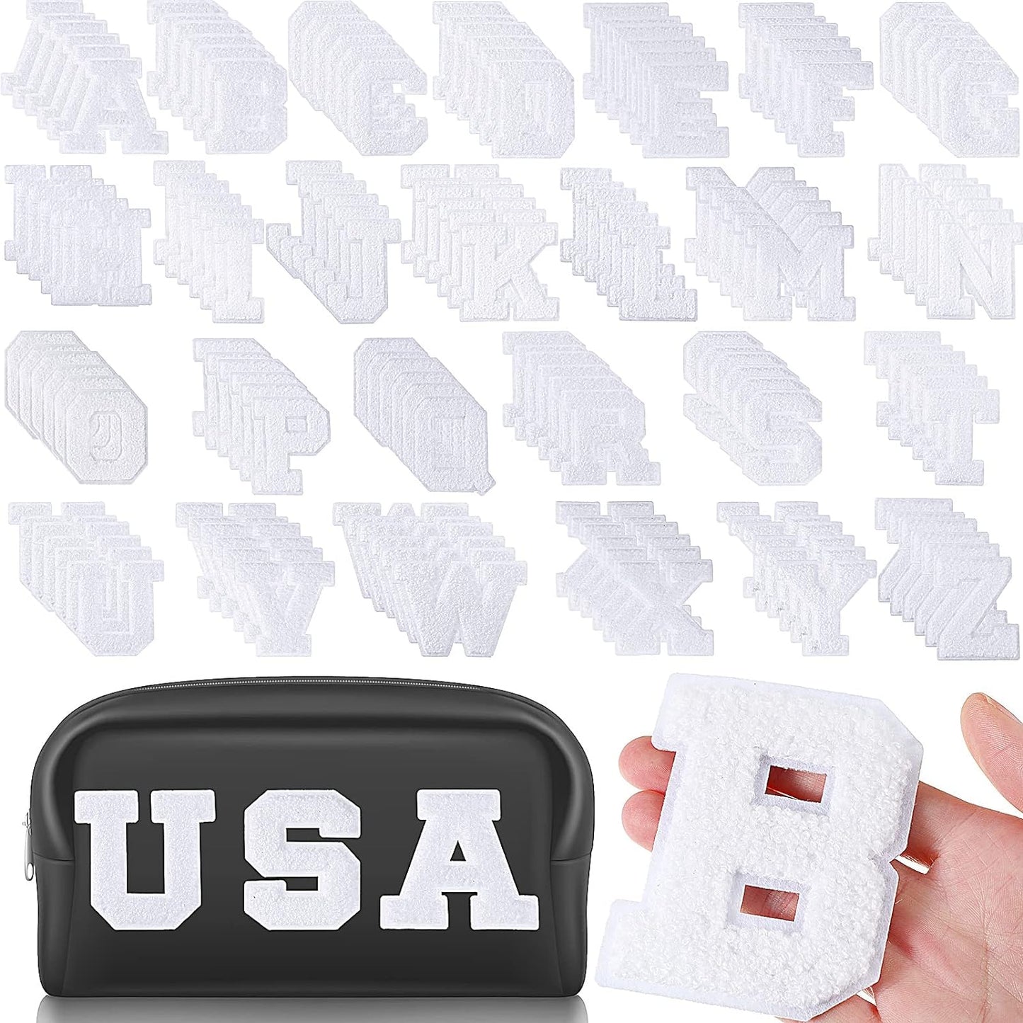 Large All White Letter Patches