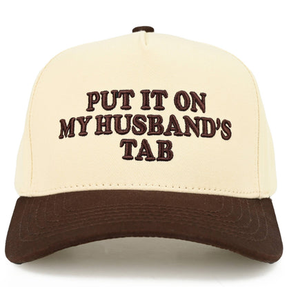 Put it on my Husbands Tab Trucker Hat