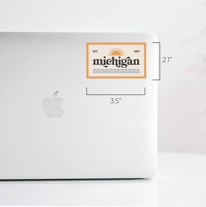 Retro Michigan Patch Durable Sticker (Day) — Original Design