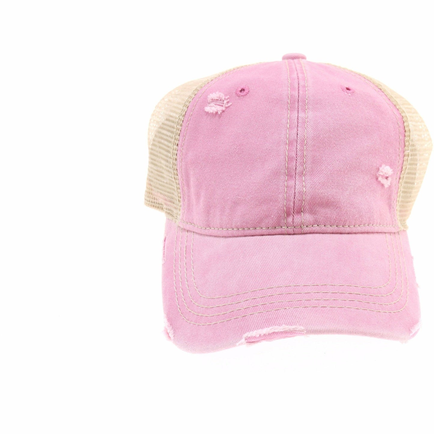 Washed Mesh Back High Pony CC Ball Cap BT12