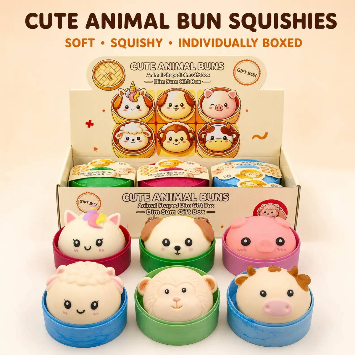 Cute Animal Bun Steamer Squishy Toy
