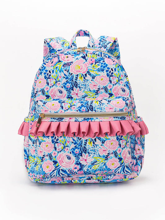 Blue Ruffle Backpack