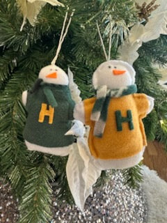 Recycled Snowman Ornament