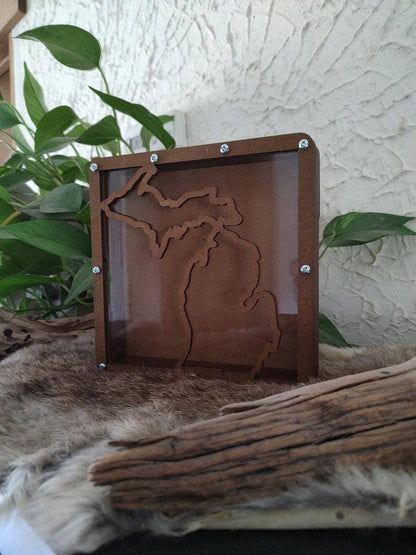 Michigan shaped Rock Holder box