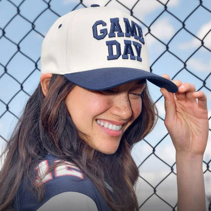 Game Day Embroidered Hat: Purple