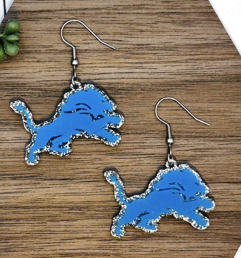 Lions Mascot Glitter Dangles