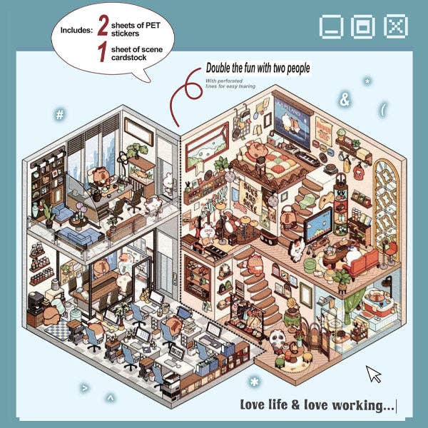 Studio Art Moodioma Kawaii Sticker Story Scene Kit