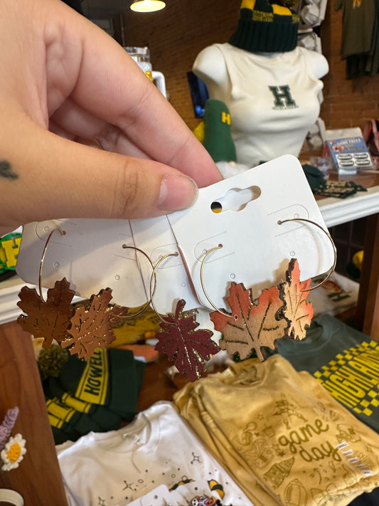 Autumn Leaf Hoops