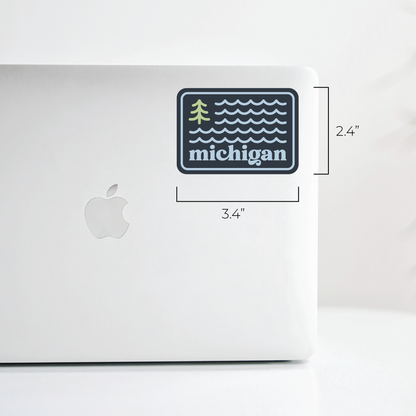 Waves & Woods Michigan Sticker — Original Design