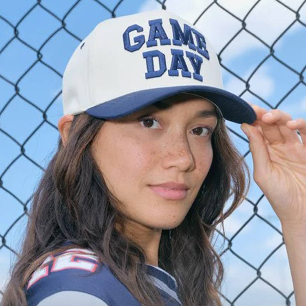 Game Day Embroidered Hat: Blue