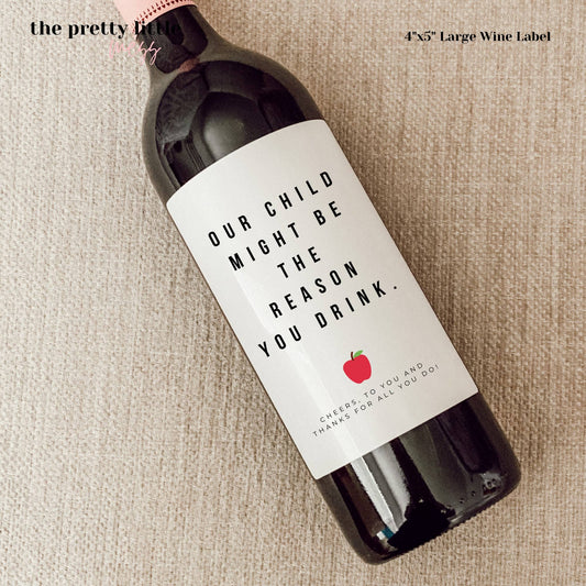 Teacher Appreciation Wine Label