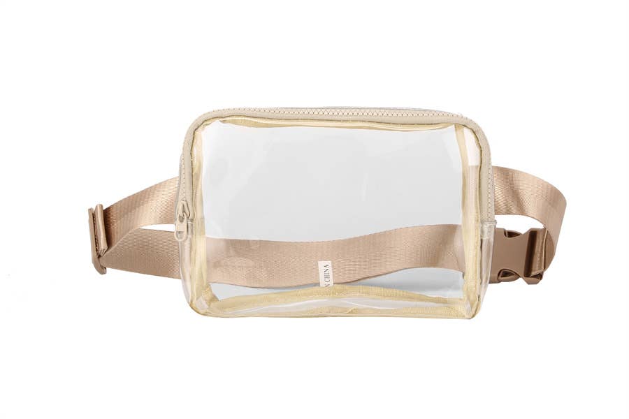 Ladies Clear See Thru Plastic Belt Waist Handbag