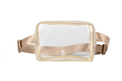 Ladies Clear See Thru Plastic Belt Waist Handbag