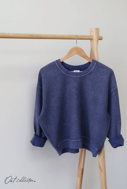 Michigan Cropped Thermal Vintage Crewneck