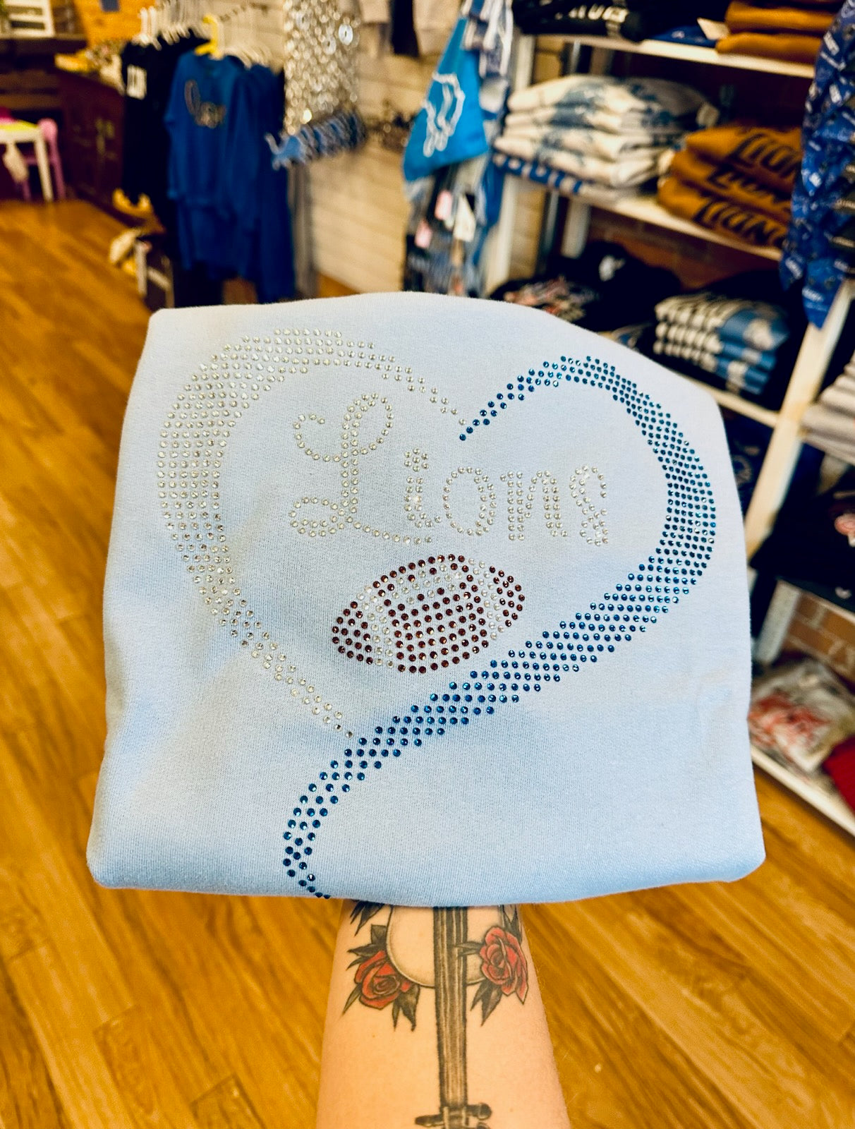 Kids Lions Rhinestone Crew