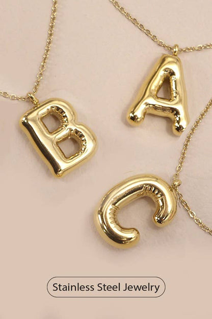 18K STAINLESS STEEL TARNISH FREE  INITIAL NECKLACE | 80N650