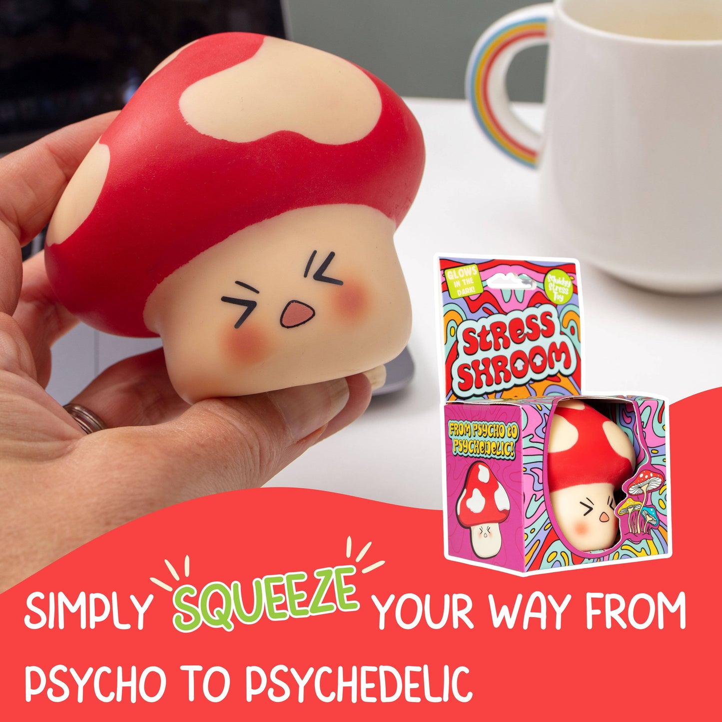 Squishy Stress Toy - Stress Shroom - Novelty Fidget Toys