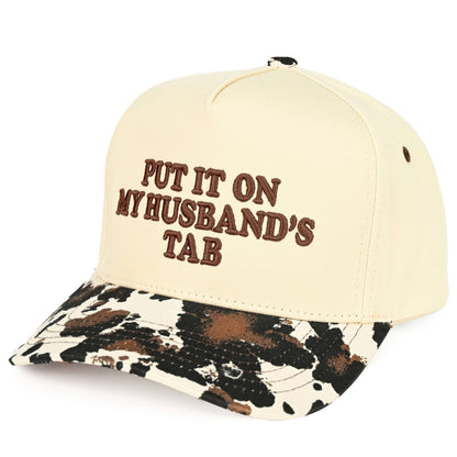 Put it on my Husbands Tab Trucker Hat