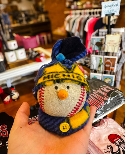 Recycled Baseball Snowman