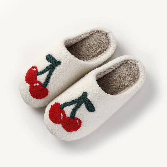 Cherry Print House Slipper