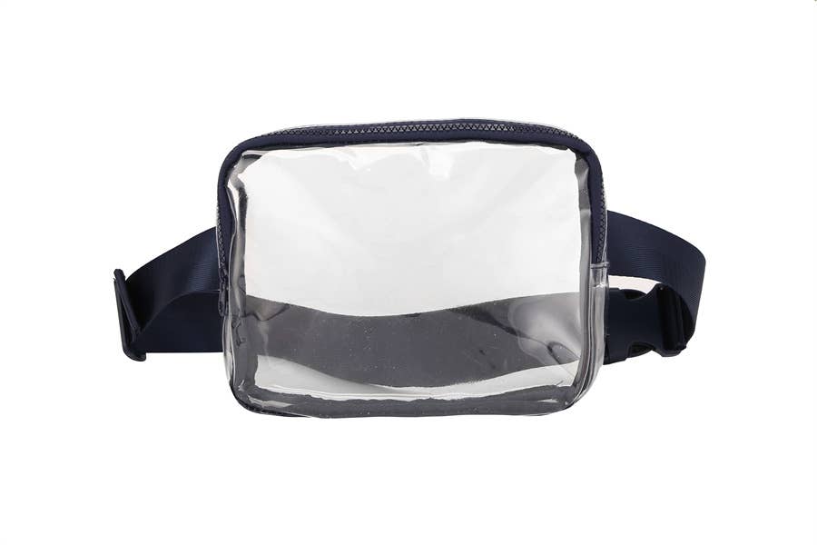 Ladies Clear See Thru Plastic Belt Waist Handbag