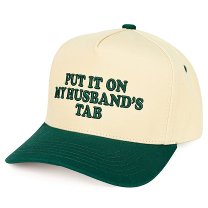 Put it on my Husbands Tab Trucker Hat
