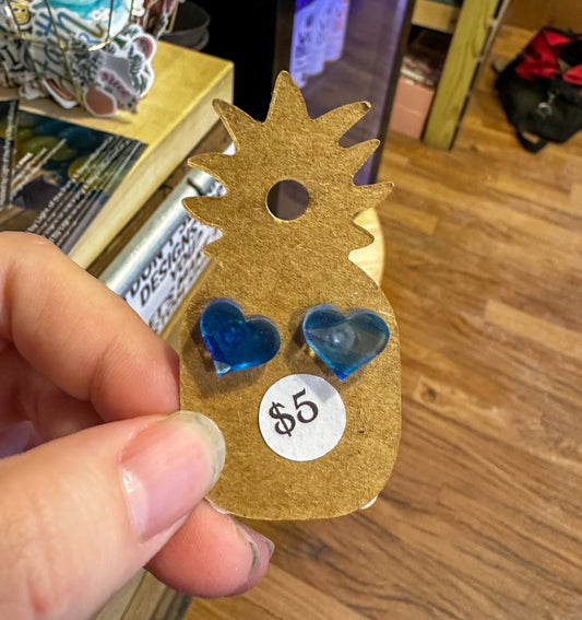 Blue Heart Earrings