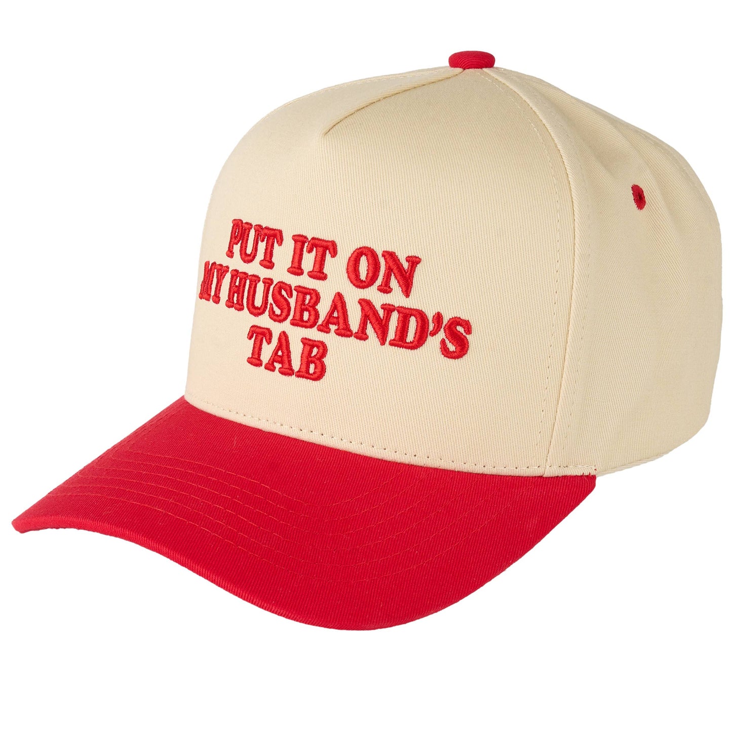 Put it on my Husbands Tab Trucker Hat