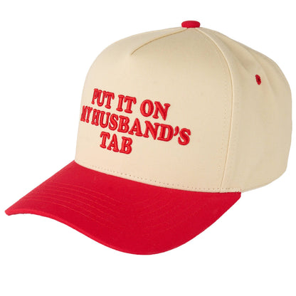 Put it on my Husbands Tab Trucker Hat