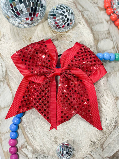 Green Sequin Cheer Bow